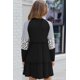 thumbnail image 2 of ABPHQTO Minivestido negro de mujer con manga larga a rayas y corazón de leopardo BE Kind, 2 of 5