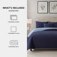 thumbnail image 3 of NSH by New Sega Home 4-Piece Navy Pinsonic Reversible Waffle Textured Quilt Set with Reversible Shams and Decorative Pillow, Full/Queen, 3 of 9