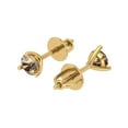 thumbnail image 2 of 14K Solid Gold Screw Back Stud Earrings for Women | 1 cttw Round Cut Yellow Moissanite | Yellow Gold, 2 of 5