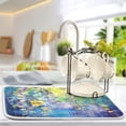 thumbnail image 5 of Dish Drying Mat Art Flower Painting Absorbent Dry Mats for Dishes Draining Pad for Kitchen Countertop 16" x 18", 5 of 7