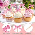 thumbnail image 2 of Uxcell 30-Pack Adornos de Cupcake en Forma de Lazo, Decoración de Pastel de Lazo de Cinta [Rojo Rosa], 2 of 7