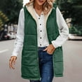 thumbnail image 4 of Busydd Women Fleece Vest Hooded Warm Winter Vest for Women Solid Color Sleeveless Reversible Women's Outerwear Vests Casual Zipper Long Vest for Women 4XL, 4 of 8