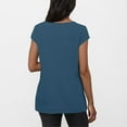thumbnail image 4 of AherBiu Summer Tops for Women Round Neck Cap Sleeve Stretch Comfy Fitting Basic Layer Top Tees Shirts, 4 of 7