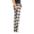 thumbnail image 2 of #followme Polar Fleece Pajama Pants for Men Sleepwear PJs (Buffalo Plaid Enlarged White Black, Medium), 2 of 3