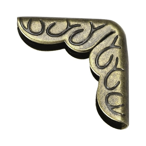 Unique Bargains Metal Book Corner Protectors Edge Cover Guard 0.63" x 0.63" x 0.16" Bronze Tone 30Pcs