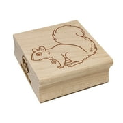 Curious Tree Squirrel Square Rubber Stamp Stamping Scrapbooking Crafting - Small 1.25in