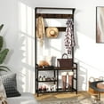 thumbnail image 3 of Costway 71" Coat Rack Hall Tree with Shoe Bench Industrial Entryway Storage Shelf with Hooks, 3 of 10
