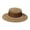 Khaki, variant on Women Retro Straw Hat Wide Brim Flat Top Summer Beach Sun Cap Vintage Breathable
