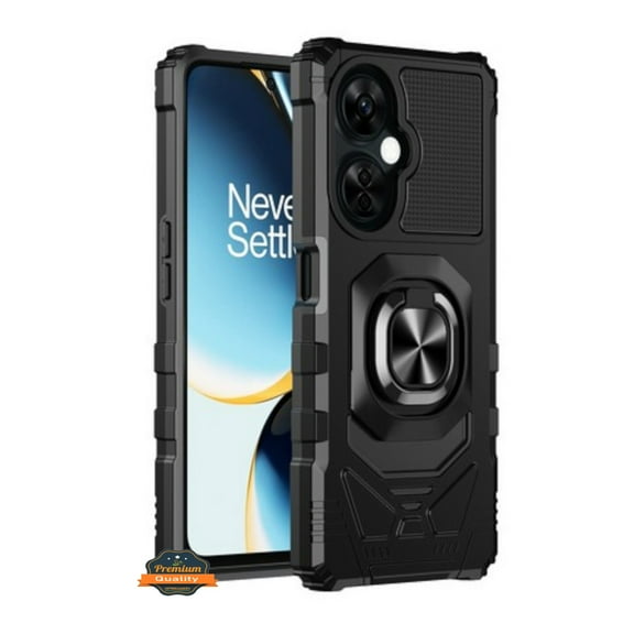 For OnePlus Nord N30 5G Hybrid Magnetic Car Mount Ring Kickstand Stand Holder Armor Protective [Military Grade] Phone Case Cover by Xpression - Black