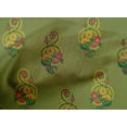 thumbnail image 4 of oneOone Cotton Poplin Fabric Leaves|Swirl & Floral Block Printed Craft Fabric BTY 42 Inch Wide, 4 of 4