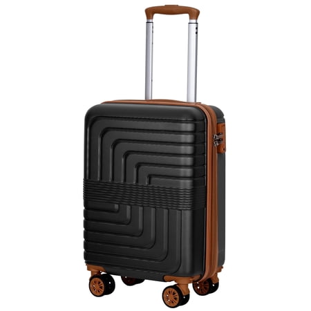 SUNSPIRE Carry On Luggage 20 Inch Airline Approved Expandable Hardside Suitcase Spinner Wheels More Space Hardshell Durable TSA Lock YKK Zipper Black