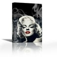 thumbnail image 1 of Red Lips Marilyn In Smoke - Contemporary Fine Art Giclee on Canvas Gallery Wrap - wall décor - Art painting - 24 x 36 Inch - Ready to Hang, 1 of 2
