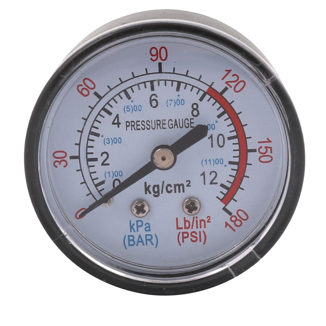 Horizontal Mount 1/8 PT Male Thread Water Air Pressure Gauge 12kg/cm2