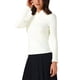 thumbnail image 4 of Camiseta de color sólido para mujer INSPIRE CHIC con cuello asimétrico y mangas largas, básica, L, blanca, 4 of 6