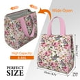 thumbnail image 3 of Pioneer Flower Floral Print Pattern Insulated Lunch Bag for Women & Adults,Large Portable Soft Cooler Lunch Bag,Thermal Food Storage Tote with Pearl Cotton,8.66L,8.75x5.75x9.5 Inch, 3 of 6