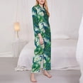 thumbnail image 3 of Fotbe Peacock And Flowers Pattern Long Sleeve Pajama Set for Women,Sleepwear Set,2-piece Loungewear Set,Soft PJs Comfy Nightwear with Pockets -Medium, 3 of 7