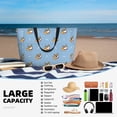 thumbnail image 6 of KLL Cute Cartoon Corgi Print Large Beach Tote Bag Women Waterproof Sandproof Zipper Beach Tote Bag for Pool Gym Grocery Travel with Wet Pocket, 6 of 7