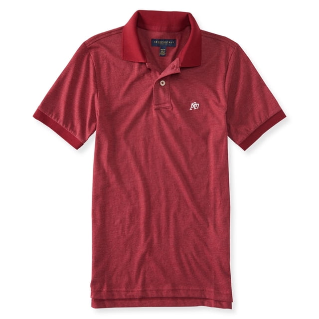 Aeropostale A87 Heathered Rugby Polo para hombre, rojo, pequeño Aeropostale polo, rugbi