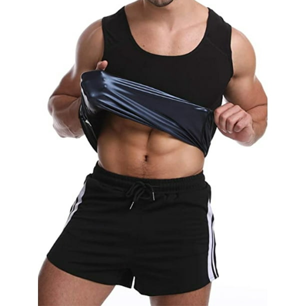 Sweat Sauna Vest for Men Waist Trainer Slimming Tank Top Body Shaper Waist  Trainer Workout Vest Heat Trapping Polymer Shirt Sauna Sweat Tank Top 