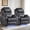 Gray, variant on Set of 2 Power Recliner Chair with Heat and Massage, PU Leather Home Theater Seating with LED Lights/Cup Holders/Side Pocket/USB Port, Reclining Sofa Chair for Living Room