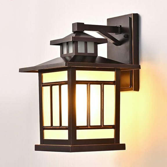 Outdoor Wall Lantern Vintage Lanterns Exterior Wall Mount Porch Lights Waterproof Outside Wall Sconces with Glass Shade Outside Wall Lamp for House Garage Doorway Patio