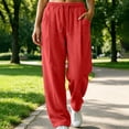 thumbnail image 2 of Vhkiploz Plus Size Wide Leg Joggers for Women's Drawstring Everyday Trousers Solid Color Sporty Workout Athletic Pants, 2 of 6