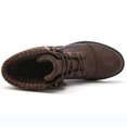 thumbnail image 6 of GLOBALWIN Women's Brown/Leopard lace Up Boots for Women with Low Heel 6M, 6 of 7