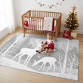 thumbnail image 4 of 8'x10' Area Rugs, Grey Christmas Indoor Outdoor Area Rug for Living Room Bedroom, Xmas Elk Tree Snowflake Washable Bathroom Rugs Kitchen Floor Carpet Mats Home Decor, 4 of 8
