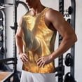 thumbnail image 5 of Uemuo Golden Winged White Horse Pattern Men's Muscle Shirts Sleeveless Dry Fit Gym Workout Tank Top Lightweight Sports Tank Top Beach Tank Top, Loose-fit Sleeveless Shirt-3X-Large, 5 of 7