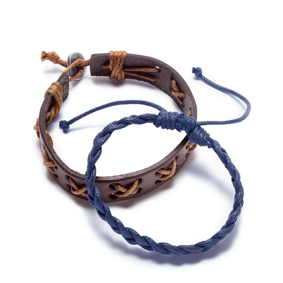 Rogue Accessories Men's 2-Pc. Lander Bracelet (One Size Fits All, Brown/Navy)