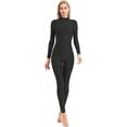 thumbnail image 4 of Adult High Neck Zip Unitard Full Body Leotard Bodycon Jumpsuit for Women, 4 of 15