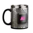 thumbnail image 1 of Taza de acero inoxidable con resina y tecnología de conservación del calor, con diseño de chip, para café y cerveza, ideal como regalo para aficionados a la tecnología., 1 of 8