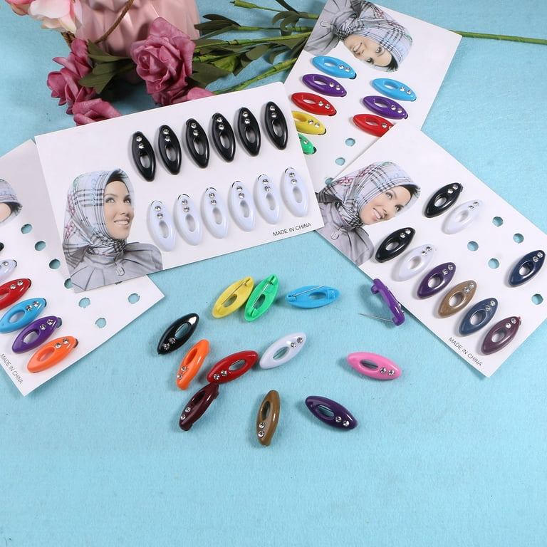12PCS/ Box Plastic Safety Brooch Pins Hijab Pins Clips With