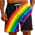 thumbnail image 6 of DDAPJ pyju Big and Tall Swim Trunks for Men LGBT Pride Rainbow Flag Printed Drawstring Beach Shorts Quick Dry Surfing Board Shorts with Pockets 2025 Black 4XL, 6 of 8