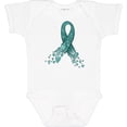 thumbnail image 3 of Inktastic Ovarian Cancer Awareness Teal Ribbon Made of Hearts Boys or Girls Baby Bodysuit, 3 of 5