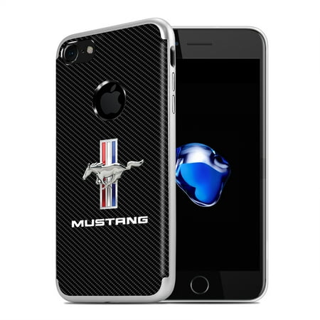 - iPhone 7 Case, Ford Mustang GT PC+TPU Shockproof Black Carbon Fiber Textures Cell Phone Case