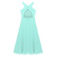 thumbnail image 5 of RUNQHUI Kids Flower Girls Dress Floor Long Wedding Pageant Bridesmaid Banquet Ball Gown Formal Event Mint Green 10, 5 of 6