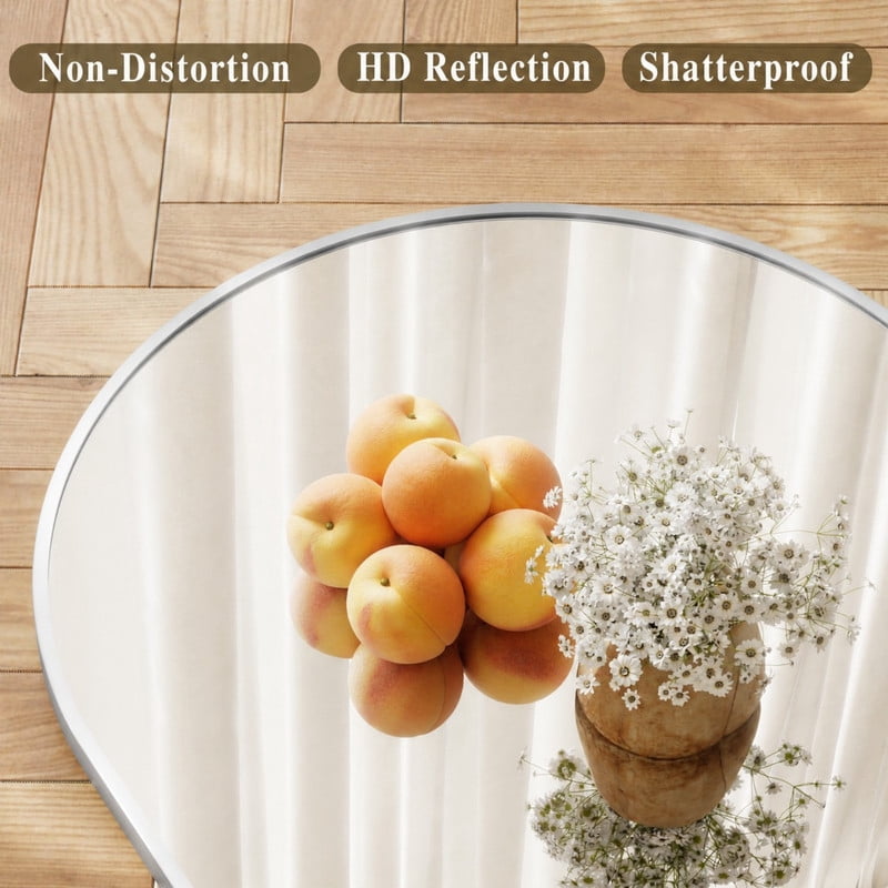 Mirrasia 64"x21.5" Arched Full Length Full Body Mirror Leaning Wall-Mounted Floor Mirror,Silver