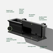 Veradek Brixton Railing Window Box 36 Plastic Planter 2-Pack Black