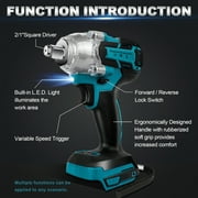 LabTEC 21V Cordless Impact Wrench 1/2 inch Brushless Power Impact Gun Electric Impact Driver for Car Home(Blue/550N.m/2x3.0Ah battery&charger kit)