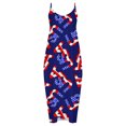 thumbnail image 4 of Fankiway Robe Sans Manches à Bretelles Col en V avec Poches Longues Imprimé Jour de l'Indépendance Robe de Plage Grande Taille, 4 of 5