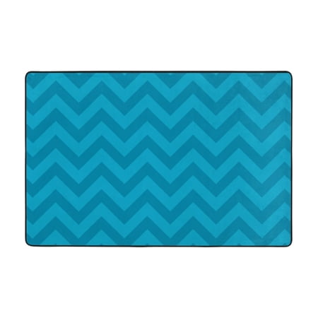 Blue Repeating Stripes Rug, Non-Slip Absorbent Door Mat for Living Room Kitchen Bathroom Entrance, 36"x24"