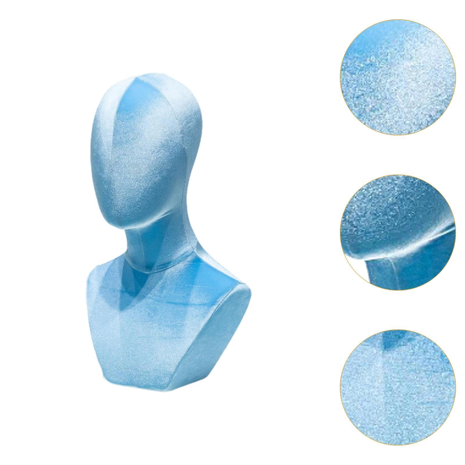 TOOYFUL Display Stand Versatile Mannequin Head Model for Hats Headband Headphone Light Blue