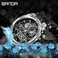 thumbnail image 3 of Sanda Men's Analog Sports Watch, LED Large Face Waterproof Wrist Watches, Dual Dial Digital Analog Watches for Men  6024, 3 of 5