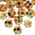 thumbnail image 1 of Miangastore 90pcs Diy Jewelry Making Beads Spacer Beads Loose Beads Inlaid with Rhinestone, 1 of 8