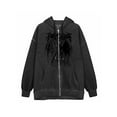 thumbnail image 1 of Gupgi Femmes Hoodies Oversizes Manches Longues Sweat-Shirt Veste Gothique, 1 of 5