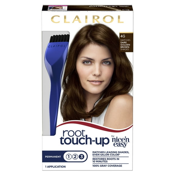 Clairol Root Touch-Up by Nice'n Easy Permanent Hair Dye, 4G Dark Golden Brown Hair Color, Pack of 1
