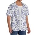 thumbnail image 2 of Rateoe Floral Butterfly Pattern Men's Short Sleeve Classic Shirt, Casual Short-Sleeved Shirt, Lightweight Summer Shirt, Cuban Collar Shirt,Button-Front Shirt-3X-Large, 2 of 5