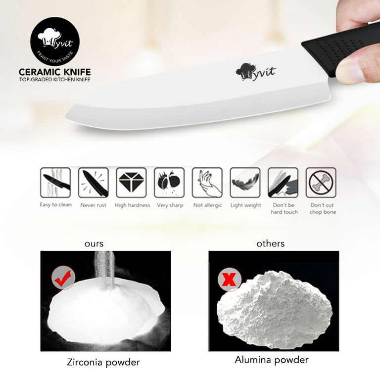 Ceramic Knives 3 4 5 6 inch Fruit Slicing Utility Chef Knife White Zirconia  Blade Kitchen Knives with Vegetable Peeler