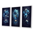 thumbnail image 3 of Designart "Chinese Blue and White Floral Pattern I" Floral Framed Wall Art Set Of 3 - Blue Traditional Frame Canvas Set For Living Room Decor, 3 of 6